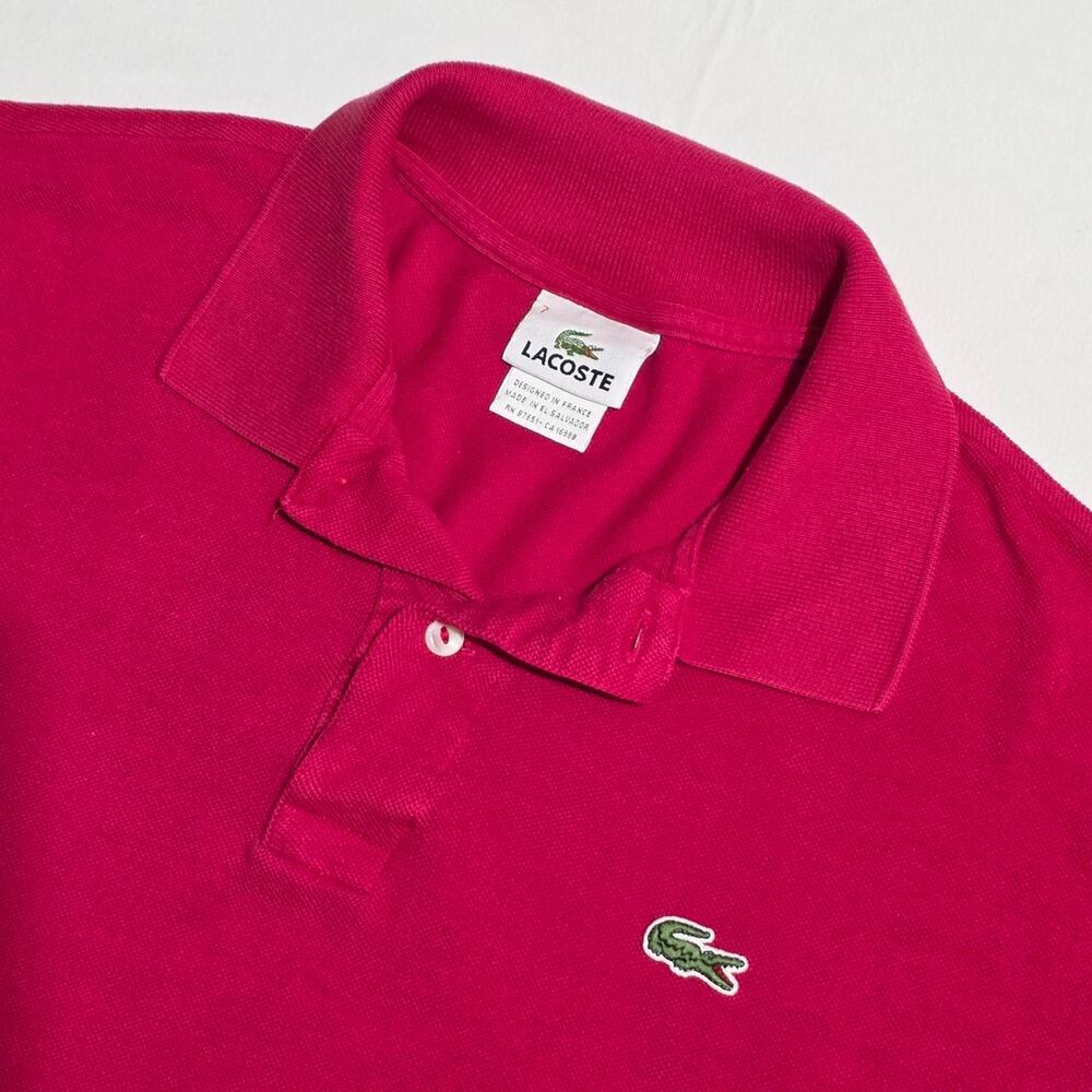 Lacoste Men's Classic Piqué Short Sleeve Polo Shirt – Crimson Red – Size 7 (2XL)